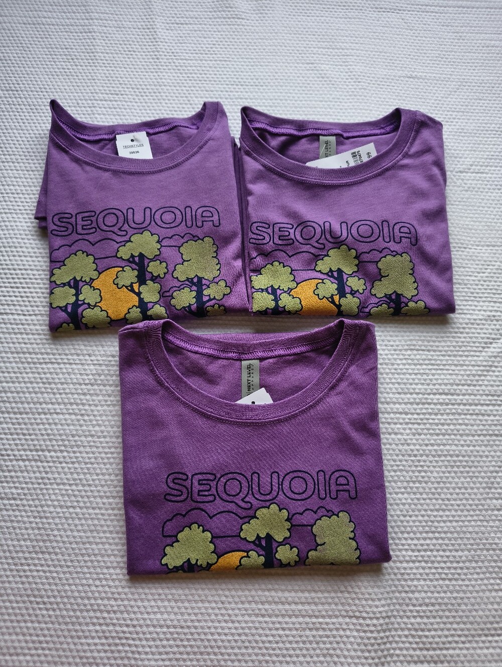 Bundle Lot 3  Next Level Sequoia National Park Purple Graphic Tees Shirt.